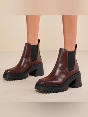 Madden Girl Triumph Lug Sole Chocolate Ankle Boot 10M